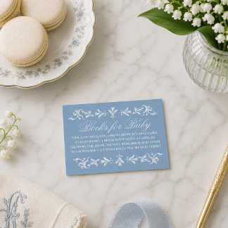 Tarjeta De Recepción Libros para bebé de Preppy Wedgewood Blue para Bab