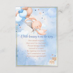 Tarjeta De Recepción Libros para bebé de shower de Baby Boy Bunny