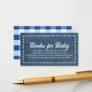 Tarjeta De Recepción Libros para bebé de shower de bebé niño en mezclil