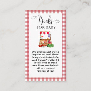 Tarjeta De Recepción Libros para bebé ducha de bebé a cuadros cultivado