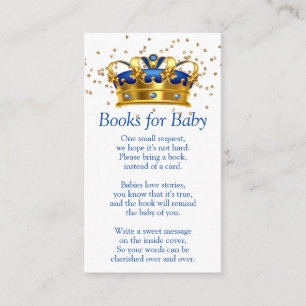 Tarjeta De Recepción Libros para bebé elefante azul oro Príncipe Real