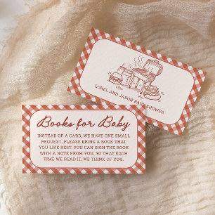 Tarjeta De Recepción Libros para bebé en Baby Q BBQ Baby Shower