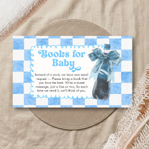 Tarjeta De Recepción Libros para bebé en Baby Shower Azul Ella está lis