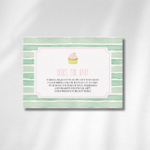 Tarjeta De Recepción Libros para bebé en Baby Shower de Cupcake de Matc