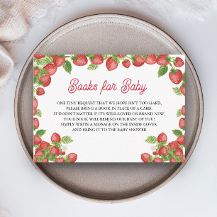 Tarjeta De Recepción Libros para bebé en baby shower de fresa dulce