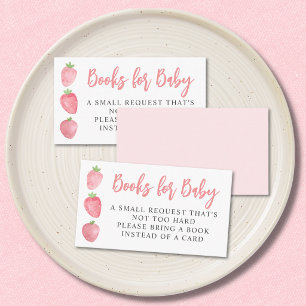 Tarjeta De Recepción Libros para bebé en baby shower de fresa para bebé
