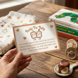 Tarjeta De Recepción Libros para bebé en baby shower de malvavisco