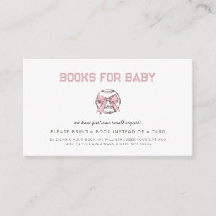 Tarjeta De Recepción Libros para bebé en baby shower de niña de béisbol