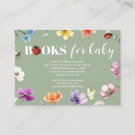 Tarjeta De Recepción Libros para bebé en Baby Shower Wildflower Lovebug