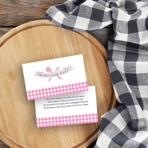 Tarjeta De Recepción Libros para bebé en la ducha de bebé BBQ Plaid ros