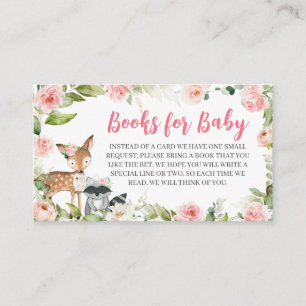 Tarjeta De Recepción Libros para bebé en la ducha de bebé Floral Woodla