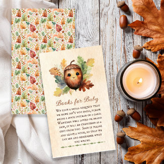 Tarjeta De Recepción Libros para bebé en la ducha de Little Acorn 