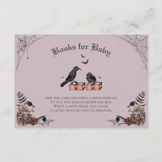 Tarjeta De Recepción Libros para bebé en la fiesta de bebé gótica púrpu