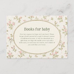 Tarjeta De Recepción Libros para bebé en la fiesta de bienvenida floral