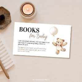 Tarjeta De Recepción Libros para bebé en la fiesta de globos de osito d