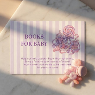 Tarjeta De Recepción Libros para bebé en la fiesta de Little Sugarplum