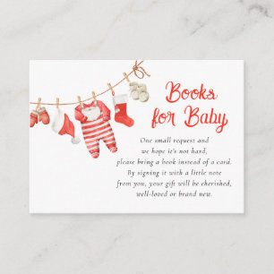 Tarjeta De Recepción Libros para bebé en la fiesta de Santa