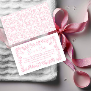 Tarjeta De Recepción Libros para bebé en Toile de Jouy Rosa para Baby S