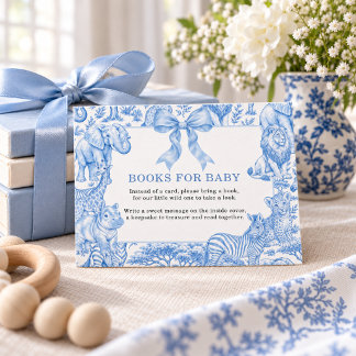 Tarjeta De Recepción Libros para bebé en Toile de Jouy Safari para Baby