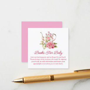 Tarjeta De Recepción libros para bebé, fiesta de té chica ducha de bebé