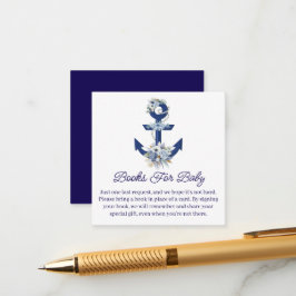 Tarjeta De Recepción libros para bebé, floral naútico bebé ducha