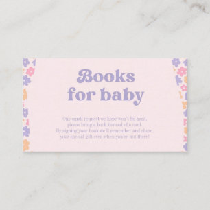 Tarjeta De Recepción Libros para bebé Groovy Floral Girl Baby Shower