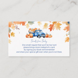 Tarjeta De Recepción Libros para bebé Insertar Camión Azul y Calabaza P