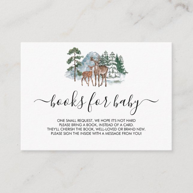 Tarjeta De Recepción Libros Para Bebé Invierno Maravilla Baby Shower De (Anverso)