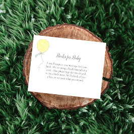 Tarjeta De Recepción Libros Para Bebé Lanza Globo Amarillo