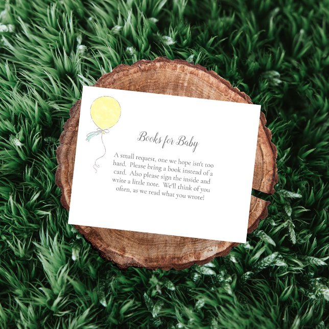 Tarjeta De Recepción Libros Para Bebé Lanza Globo Amarillo (Subido por el creador)