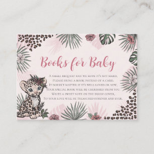 Tarjeta De Recepción Libros para bebé Leopardy Cub Pink Safari Fiesta d