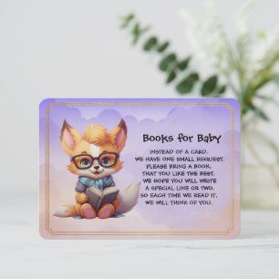 Tarjeta De Recepción Libros para bebé lindo zorro rojo leyendo un libro