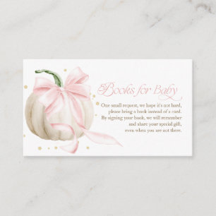 Tarjeta De Recepción Libros para bebé Little Pumpkin Pink Bow