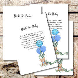 Tarjeta De Recepción Libros Para Bebé Oh Niño Balón Azul Eucalyptus