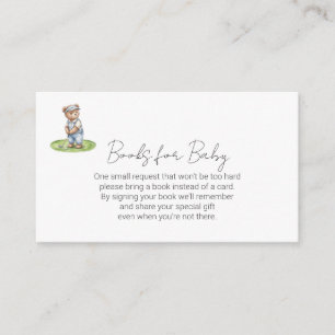Tarjeta De Recepción Libros para bebé Osito azul golfista lindo