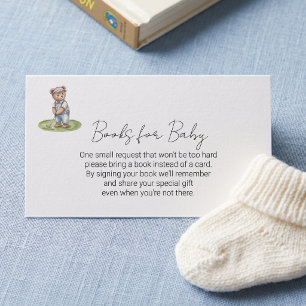 Tarjeta De Recepción Libros para bebé Osito azul golfista lindo
