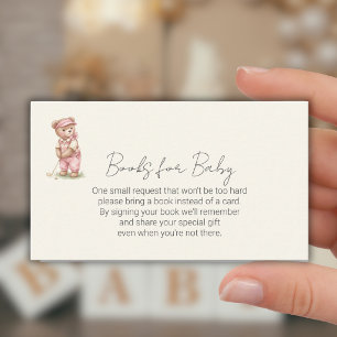 Tarjeta De Recepción Libros para bebé Oso rosa lindo jugando golf