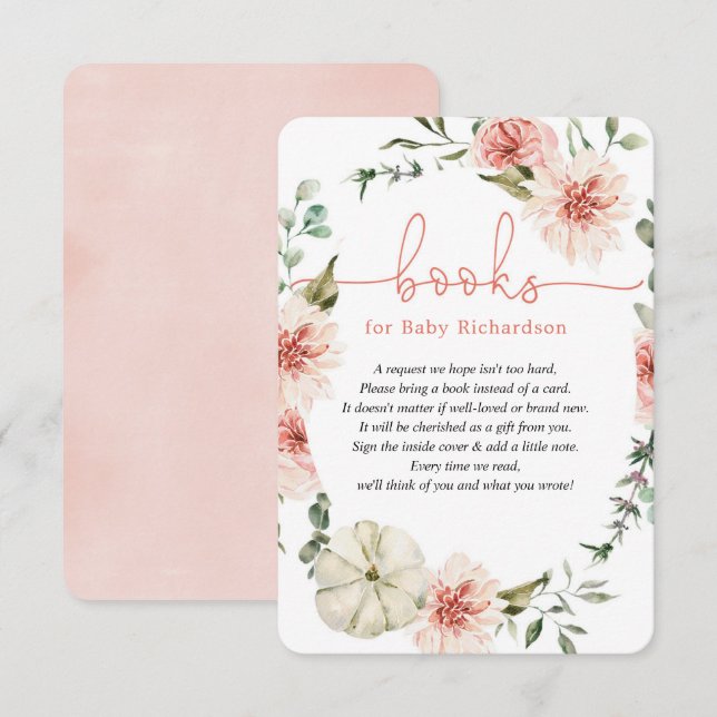 Tarjeta De Recepción Libros para bebé otoño calabaza vegetación bebé du (Anverso / Reverso)