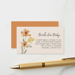 Tarjeta De Recepción Libros para bebé para baby shower de flores silves