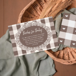 Tarjeta De Recepción Libros para bebé para Baby Shower en Café Rústico 