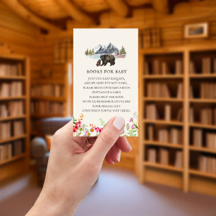 Tarjeta De Recepción Libros Para Bebé Poem Bears Floral Baby Shower