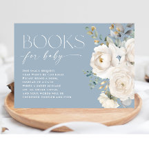 Libros para Bebé polvoriento azul elegante floral