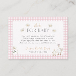 Tarjeta De Recepción Libros para bebé Silly Goose Whimsical Pink Shower