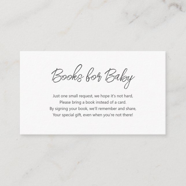 Tarjeta De Recepción Libros para Bebé - Solicitud de libro de Baby Show (Anverso)
