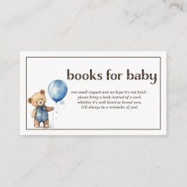 Tarjeta De Recepción Libros Para Bebé Teddy Bear Baby Boy Shower