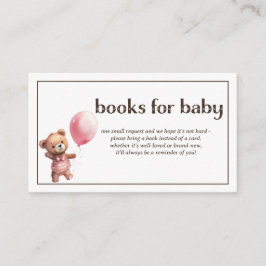 Tarjeta De Recepción Libros Para Bebé Teddy Bear Bebé Chica Ducha