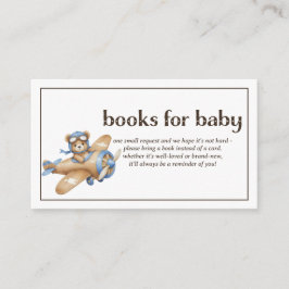 Tarjeta De Recepción Libros Para Bebé Teddy Bear Pilot Baby Boy Shower