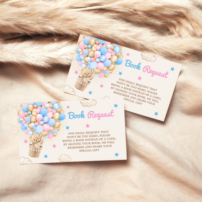 Tarjeta De Recepción Libros Para Bebé Teddy Oso Género Revelar Azul Ros (Subido por el creador)