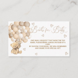 Tarjeta De Recepción Libros Para Bebé Teddy Oso Temático