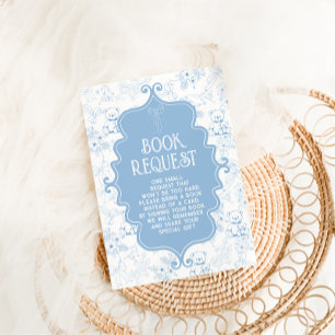 Tarjeta De Recepción Libros para bebé Toile De Jouy Oso Azul